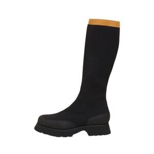 Charlotte Stone‎ Hera Knit Platform Vegan Black Biker Boots Size 9 New